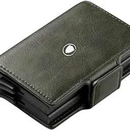 bracevor Leather Wallet with Dual Popup Cardholders for Men Women - Dark Olive | 15-20 Cards | RFID Blocking| Magnetic Closure-picture-14