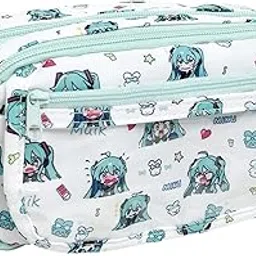 FunBlast Pencil Pouch for Girls - Miku Pencil Bag Girls, Aesthetic Pencil Case Organizer, Large Capacity Stationary Organizer Case, Multipurpose Zipper Kawaii Pouch for Kids & Adults (Sea Green)-image-56