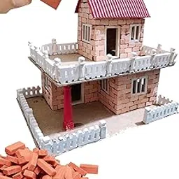 Cardboard Kraft Kala Mini Bricks Building Construction Set For Kids Activity (Pent House), Multicolor-picture-29