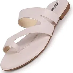 fausto Women's Toe Ring Slip On Flats Slippers-picture-28