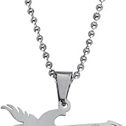 sullery Stylish Rockstar Electric Music Guitar Music Charm Locket Silver Stainless Steel Necklace Chain for Men and Women-picture-24