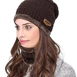 naith Woolen Beanie Cap Plus Muffler Scarf Set for Men Women Girl Boy - Warm, Snow Proof - 20 Degree Temperature-picture-48