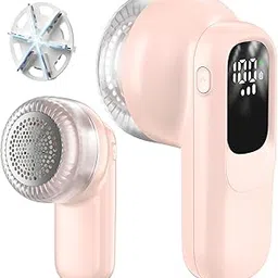 Lint Remover, Rechargeable Fabric Shaver for Clothes & Furniture, Intelligent Digital Display Lint Shaver for Woolen Sweaters, Portable Lint Remover Machine from Carpets,Curtains (Pink)-image-87
