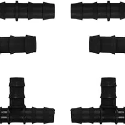 APPSTER Drip Irrigation Accessories - 16MM Elbow, Straight & Tee Connectors for Watering Home Garden, Pipe Joint Connectors, Dripline Joiner, Lateral Pipe Fittings - (25pcs Each)-image-50