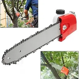 DGK Chain Saw Attachment for Brush Cutter | Pole Saw Attachment for Grass Cutter | for 28mm Rod Pipe and 9 Teeth Shaft | 1Ft Gaid Bar |-picture-17
