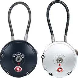 docoss Set of 2-107-METAL TSA Lock 3 Digit Strong String Cable for Luggage Bag Password Travel Locks(Muliti-Color)-picture-20