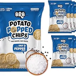 BRB Potato Popped Chips | Not Baked, Not Fried | Salt & Pepper Flavours | 8 Packs X 48 Grams | 60% Less Fat | Low Calorie | Healthy Snack-picture-10