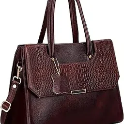 richsign leather accessories Full-Grain Natural Cro Leather Top-Handle satchel Tote Handbags-picture-31