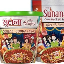 Suhana 1 Cuppa Misal and 3 Refill Pouch Ready to eat Instant Breakfast Meals - Combo of 4-image-8