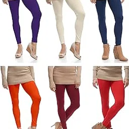 lili Women's Ankle Length Cotton Lycra Legging (Pack of 6, Free Size)-picture-33
