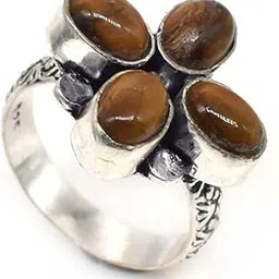 Nimbark Wholesale Tiger Eye Gemstone Silver Plated Jewelry Stylish Ring Adjustable-picture-40