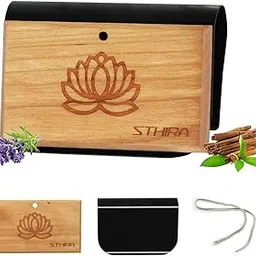 2 Pcs Wooden Car Air Freshener Clip-On Vent Diffuser, Lotus Engraved Natural Wood Auto Deodorizer for Relaxation, Stress Relief, Essential Oils, Gifts, 3x0.7x1 in, Sophisticated Car Decoration-picture-57