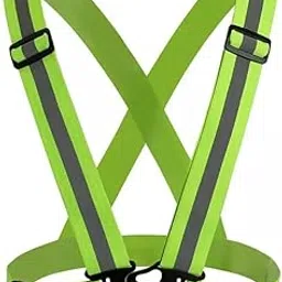 c (device) Safety Security Reflective Adjustable Vest Belt Gear Stripe Night Running BELT GREEN High Visibility Protective Safety Reflective Vest Belt Jacket, Night Cycling Reflector Strips Cross Belt image 1