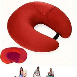 Flipon Nursing Pillow | Breastfeeding Support Pillow for Mothers | Velvet Removable Cover with Baby Head Pillow-picture-10