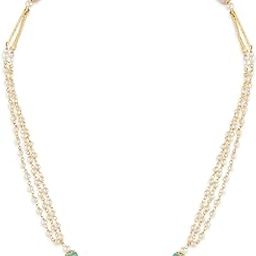 zaveri pearls Pink Green Beads & Pearls Multistrand Fusion Wear Necklace For Women-ZPFK19077-picture-43