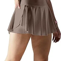 mehrang Skirt with Shorts for Women's & Girl's Solid High Waist Flared Skater Short Mini Skirt-picture-40