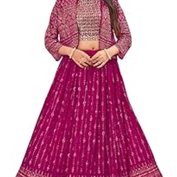 odd by chansi trendz chansi Trendz Printed Stitched Lehenga with Jacket (Multicolor, Pink)-picture-50