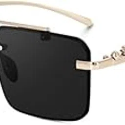 deseox Desire Luxury Rimless Sunglasses, Panther Temple Design, UV400 Protection Frameless Sunglass, Fashionable Eyewear for Men and Women-picture-43