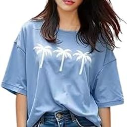 urban trees Women's Printed Oversized T Shirt | Round Neck Drop Shoulder Boho Style T-Shirt for Women-picture-1