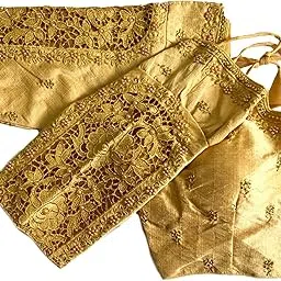 vihu fashion Women's Flower Embroidery Sleeves Cut Work Readymade Saree Blouse-picture-26