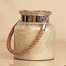 DECENT GLASS Elegant Golden Glass Lantern with Jute Handle (Gold, Large)-picture-21