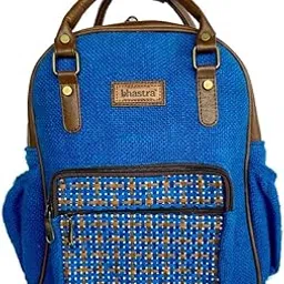 bhastra Mini Backpack With Cushioned Pocket & Embroidered Design – Handloom Fabric & Comfortable Straps | Vegan Leather | Stylish Design, Perfect for Work, Travel, and Everyday Use-picture-25