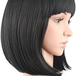 Samyak Women short full head Bob hair wig with bangs stylish Cosplay Party Replacement Hair wig-picture-10