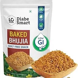 DiabeSmart Diabetic Baked Bhujia - 200g| India's First Low GI Bhujiya| Roasted Diabetic Snacks| Sugar Free Snack| Gluten Free Diet Food Healthy Snacks| Aloo Bhujia Sev Namkeen mixture-picture-33
