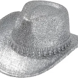 myaddiction Western Cowboy Hat Retro Style Cowgirl Hat for Role Playing Festival Silver-picture-29