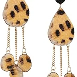 deebaco Leather Patched Drop Indian Western Earrings for Women Design-picture-22
