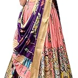 looknbook art Women's Dola Silk With Kalamkari Print Lehnega Choli Set-picture-10