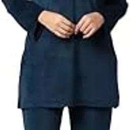 fnocks Women Full Sleeves Ankle Length Embroidered Fleece, Velevt Co-Ords Set-picture-31