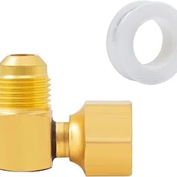 SUNGATOR 90° Elbow Flare Fitting, 3/8" Female Swivel x Male Flare Tube Fittings, 3/8'' Brass 90 Degree Swivel Propane Elbow Adapter for Low Pressure Gas Fired Heaters (1-Pack)-picture-16