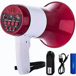 Drumstone(𝟓+𝟓 𝐘𝐄𝐀𝐑𝐒 𝐖𝐀𝐑𝐑𝐀𝐍𝐓𝐘)High-Power Megaphone Speaker with Rechargeable Battery 1200mAh Dual Battery Slot 300 Seconds Recording Loud & Crisp Sound Great for Outdoor Events & School-image-25