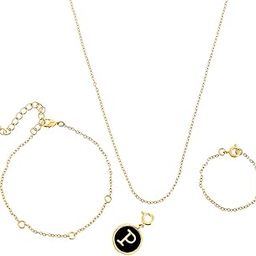 voylla Valentine's Day Collection Alphabet P Black Enamel Charm|Valentine Gift For Her|Gift For Wome|Gift For Her|-picture-49