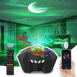 Aurora Moon Star Projector Night Light with Bluetooth Music Speaker, Galaxy Starry Sky LED Timing Starlight Projector for Bedroom, Kids Room Decor with Remote Control-picture-37