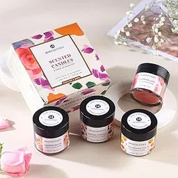 Habere India-All the Cultures Fabricating India Set of 4 Scented Aroma Candles in Glass Jar 60gm Each 8-10H Burn | Decorative Fragrance Candle Set for Home Decor & Gifting (Set of 4: Dia5.2 x H 5 cm)-image-95