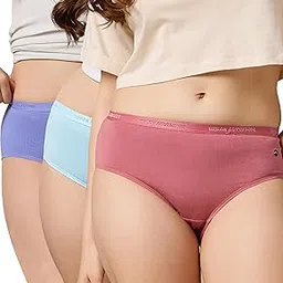 Underwear Brief Mid Waist Hipster Premium Cotton Spandex Panties for Women Daily Use - No Marks Waist Band and StayFresh Treatment-image-41