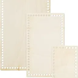 3 Sizes Wooden Basket Bottom for Knitting Crochet Basket Bag,Rectangular Shape Blank Crochet Basket Wood Base for DIY Basket, Crocheter and Beginner-picture-13