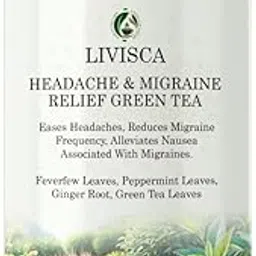 Livisca Headache & Migraine Relief Tea| Herbal Blend with Feverfew, Peppermint, Ginger & Green Tea | Natural Tension & Migraine Support Tea - 100GM-image-72
