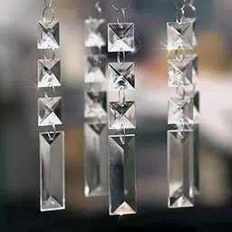 GL Crystal Chandelier Parts Prisms Pendants Balls Suncatchers Garland Glass Beads Split Rings (78mmLong Glass, Clear) -10 Pcs-picture-16