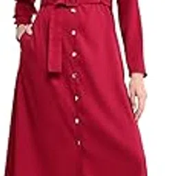 fablestreet Button Down Shirt Dress - Red-picture-55