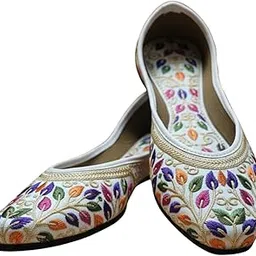 Handcrafted Women’s Jutti – Colorful Embroidered Mojari Shoes | Comfortable Flat Ethnic Footwear for Weddings, Parties-image-9