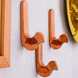 Indian-Shelf 3 Hook, 6 Strips Cute Bird Decorative Adhesive Wall Hooks for Hanging Unique No Damage Wood Wall Hooks-picture-32
