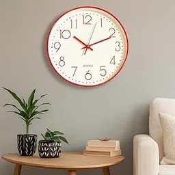 Xtore Modern Round Wall Clock with Luxurious Finish (Pack of 1, RED)-picture-15