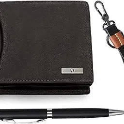 wildhorn Gift Hamper for Men I Leather Wallet, Keychain & Pen Combo Gift Set I Gift for Friend, Boyfriend,Husband,Father, Son etc image 1