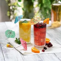 Adaamya® - 50 Pcs Mixed Color Mini Umbrellas Parasol Snack Cocktail Party Toothpick Decoration Bar Cocktail Decor Wooden Handle Small Umbrella Toothpick (50)-picture-24