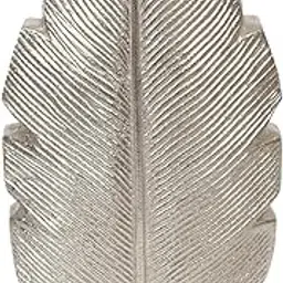 Tropic Silver Leaf Flower Vase - Medium|Metal Flower Vase for Home Decor-Flower Vase for Dining Table-Leaf Shaped Decorative Vase|Aesthetic Flower Vase for Office (Silver)(16.5X7.5X29 CM)-picture-63