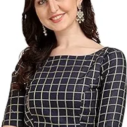 oomph! Womens Jacquard Boat Neck Blouse (Checks)-picture-28