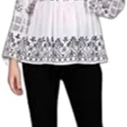 Elegant Hand Block Rayon Casual Top for Women – Trendy Long Sleeves Designer Wear for Office & Casual Outfits-image-9